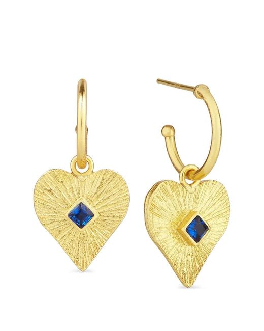 Ottoman Hands Metallic Heart Crystal-Embellished Earrings