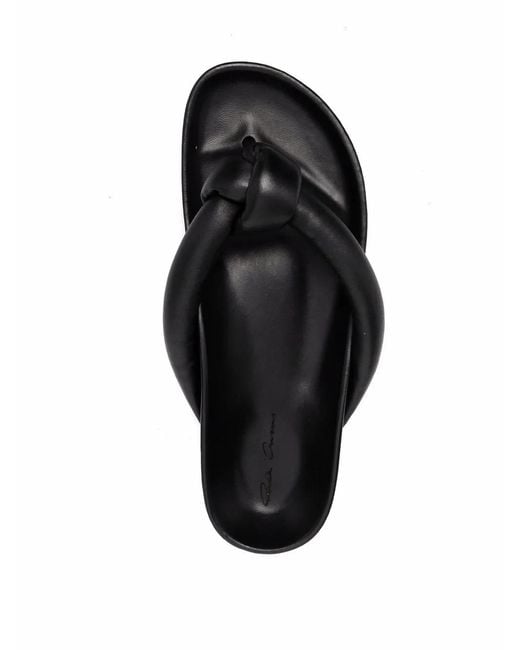 Rick Owens White Padded Knot-Detail Sandals
