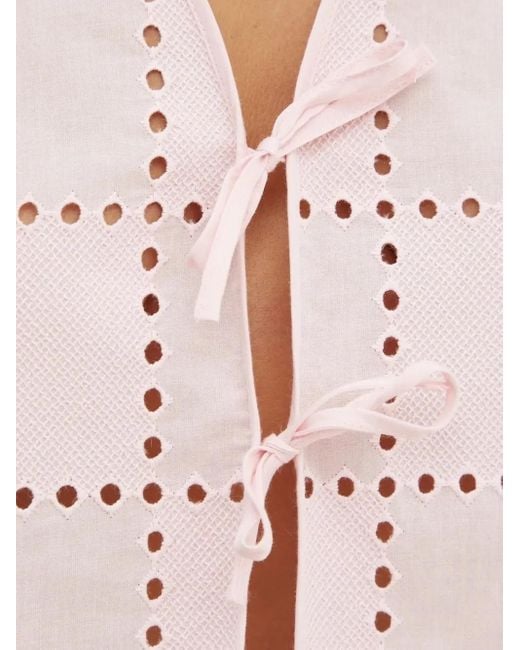 IVY & OAK White Perforated-Design Top