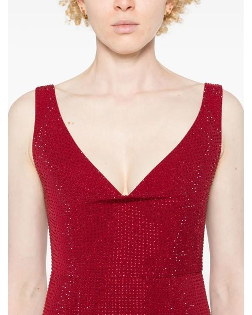 Roland Mouret Red Diamante Gown