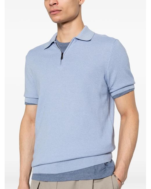 Polo Con Zip di Bompard in Blue da Uomo