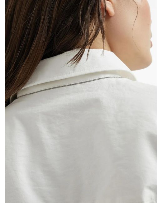 Brunello Cucinelli White Mini Shirt Dress