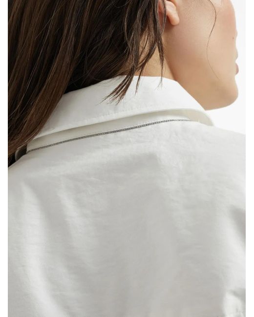 Brunello Cucinelli White Hemdkleid