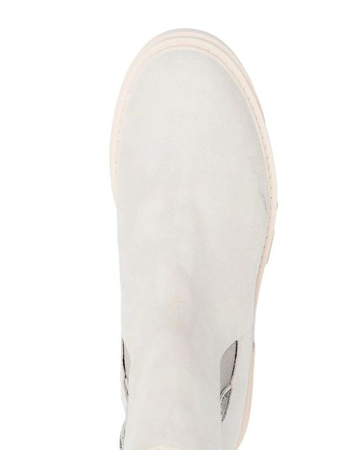 Fabiana Filippi White 45Mm Chunky Suede Boots