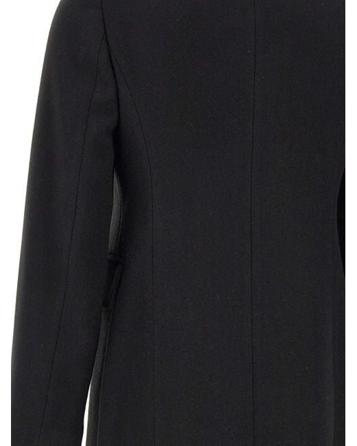 Kaos Black Single-Breasted Flap-Pocket Coat
