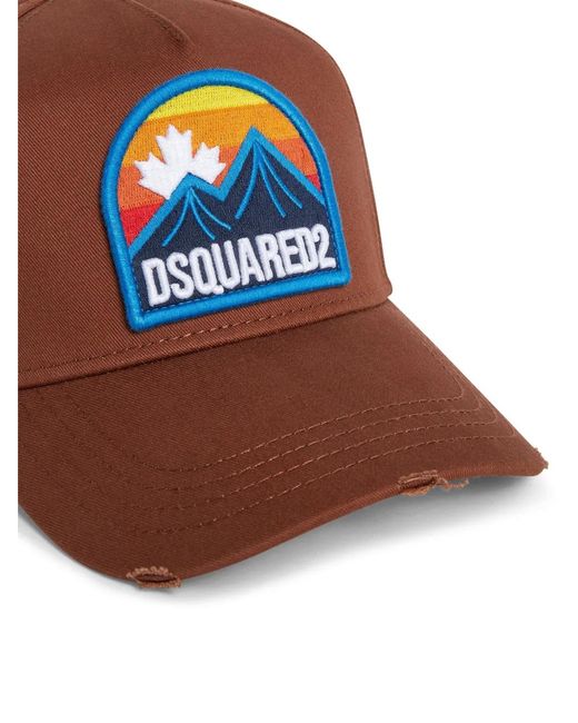 DSquared² Brown Logo-Appliqué Baseball Cap for men