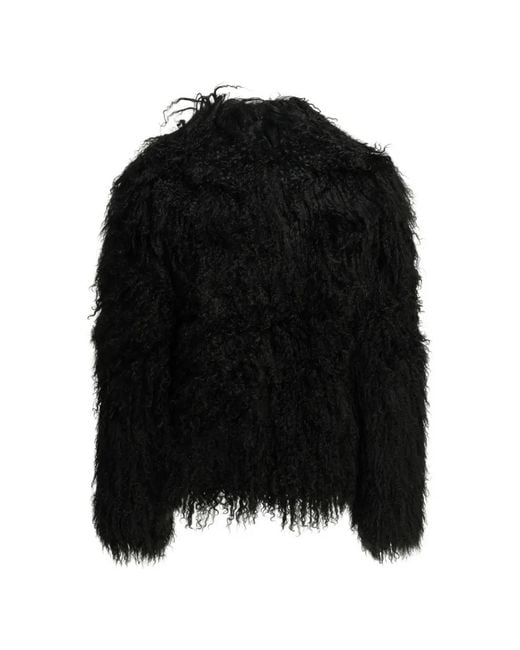 FURECO Black Shearling Coat