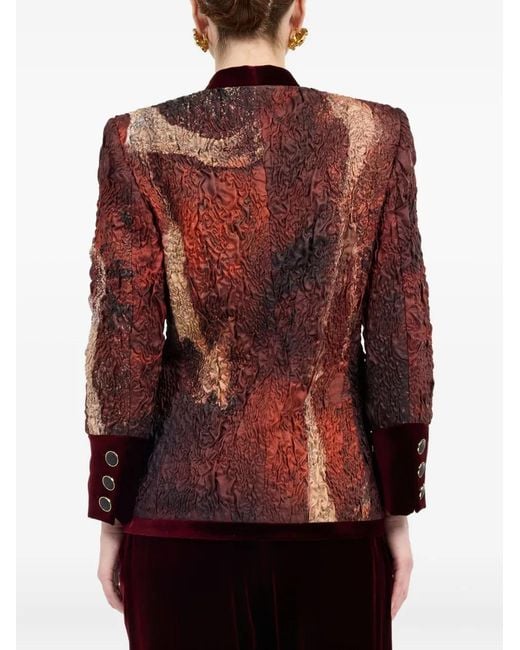 Roberto Cavalli Red Silk Fitted Jacket