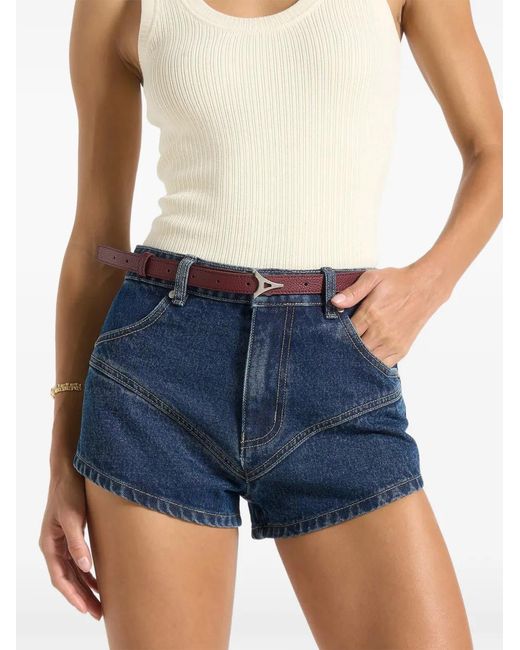 Manière De Voir White Leonie Eiffel Slim Leather Belt