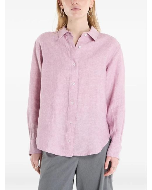 Samsøe & Samsøe Pink Saloves Slub-Texture Shirt