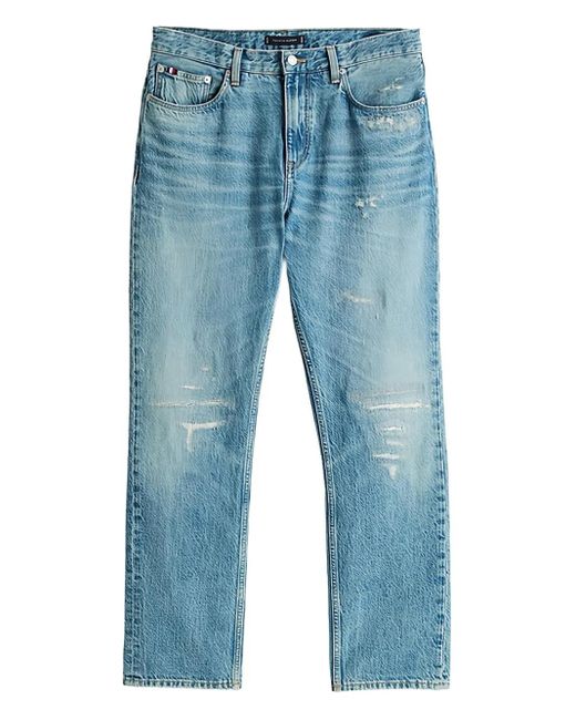 Tommy Hilfiger Blue Mercer Distressed Cotton Jeans for men