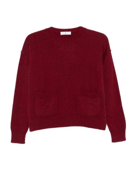 Whyci ファインニット セーター Red