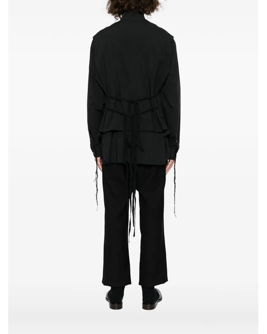 Midorikawa Black Strapped Waistcoat for men