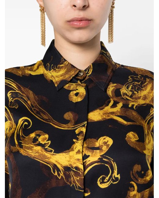 Versace Jeans Couture Black Watercolour Couture-Print Shirt