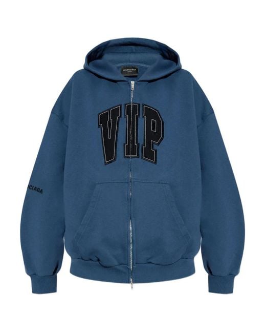 Balenciaga Blue Zip-Up Hoodie