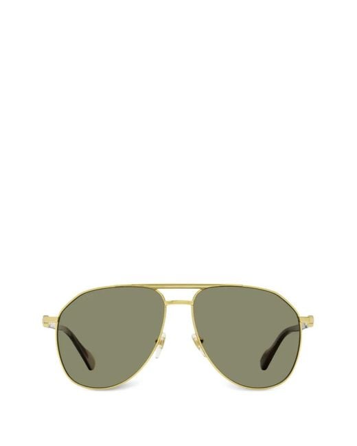 Gucci Green Interlocking-Logo Pilot-Frame Sunglasses for men