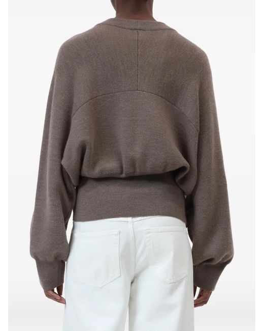 Closed Brown Long-Sleeve Crew-Neck Sweater