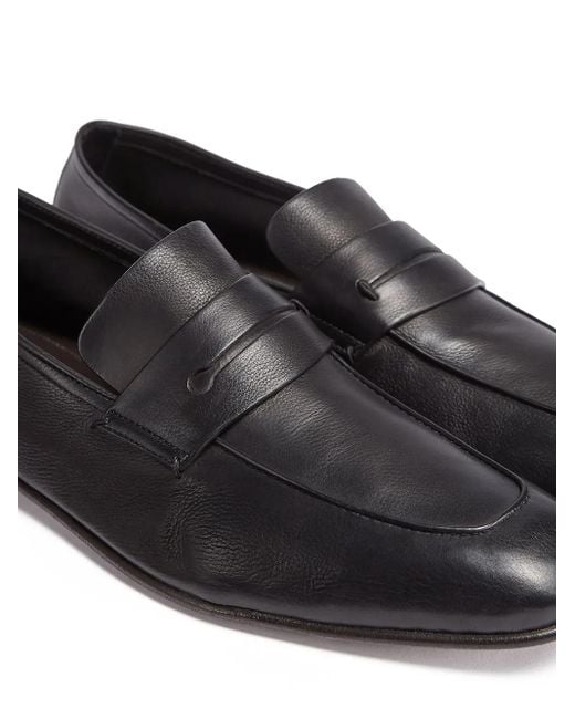 Zegna Gray L'Asola Leather Loafers for men