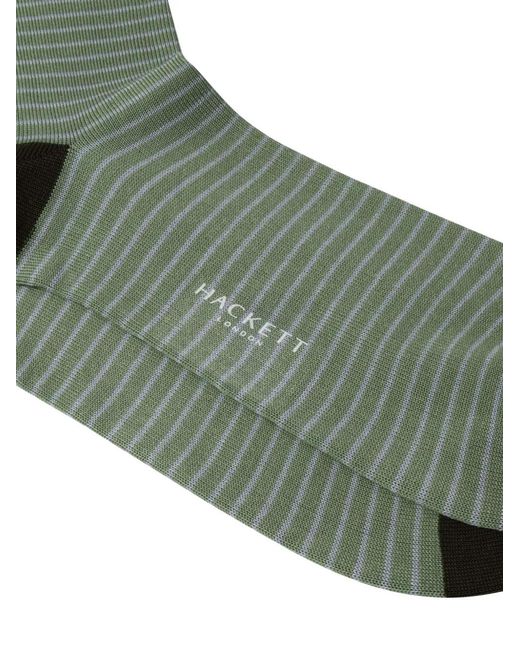 Hackett Green Striped-Pattern Socks for men