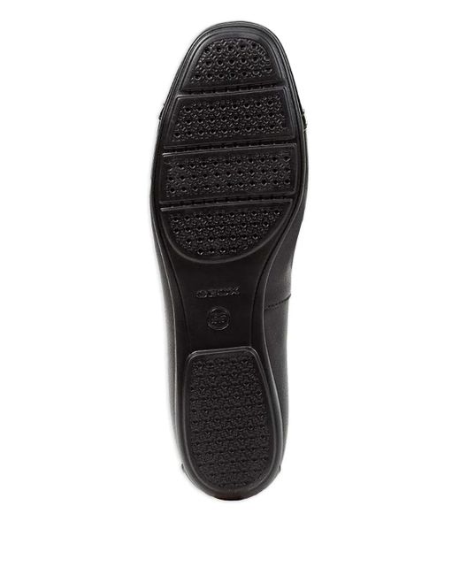 Geox Brown Cap-Toe Bow-Embellished Flats