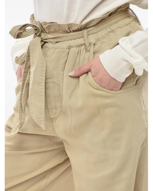 Isabel Marant Natural Priana Belted Trousers