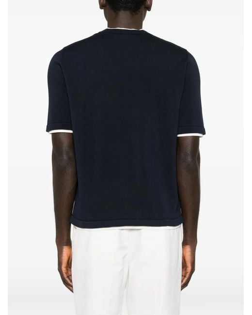 Eleventy Black Round-Neck T-Shirt for men
