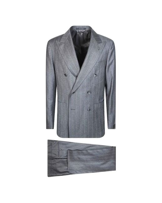 Tagliatore Blue Vesuvio Pinstripe Double-Breasted Suit for men