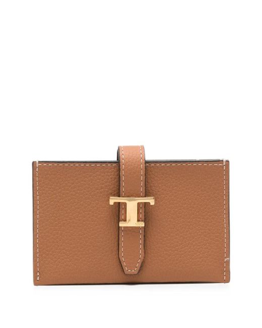 Tod's Brown T Timeless Leather Wallet