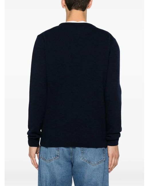 SERGIO MORETTI FIRENZE Blue Crew-Neck Sweater for men