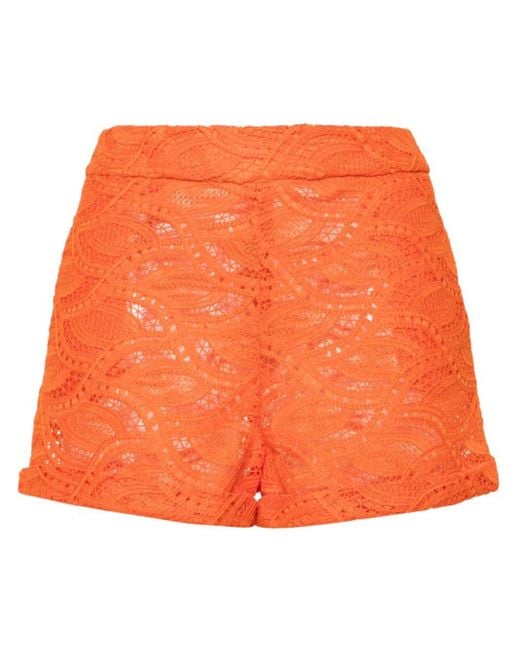 Ermanno Scervino Orange Open-knit Mini Shorts