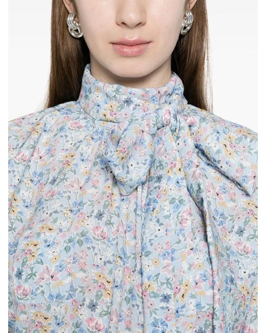 N°21 Blue Bow Floral Blouse