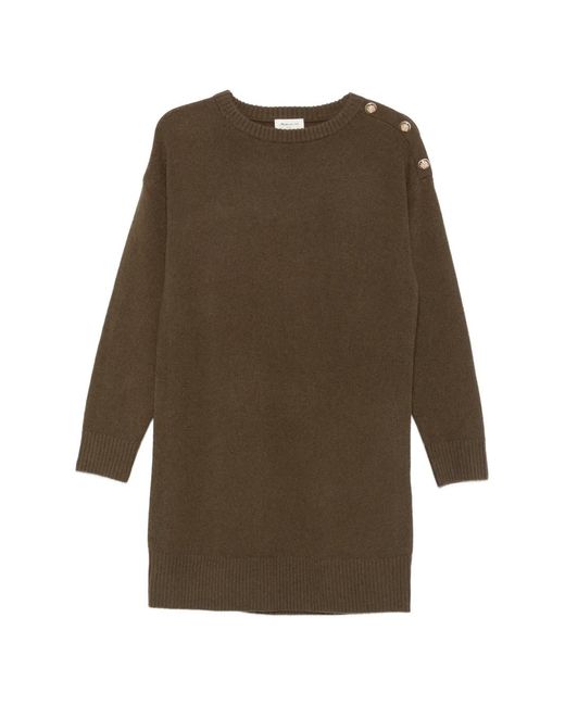 MAISON 123 Natural Lina Button-Detail Mini Dress