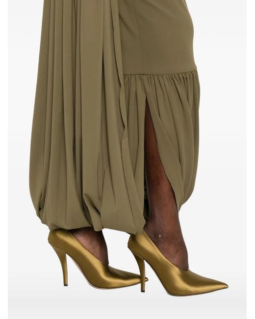 Jean Louis Sabaji Green Long Sleeve Ruffled Maxi Dress