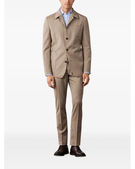 Hackett Natural Single-Breasted Wool Blazer for men