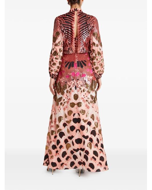 Temperley London White Emperor Sequin Print Gown