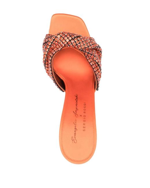 Sergio Rossi Pink X Evangelie Smyrniotaki Mules À Ornements En Cristal