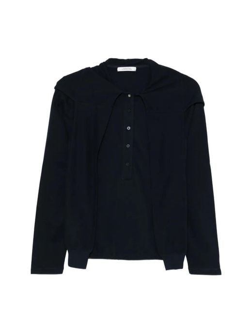 Dorothee Schumacher Blue Sporty Romance Buttoned Top