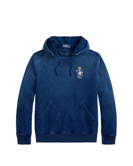 Polo Ralph Lauren Blue Logo-Embroidered Hoodie for men