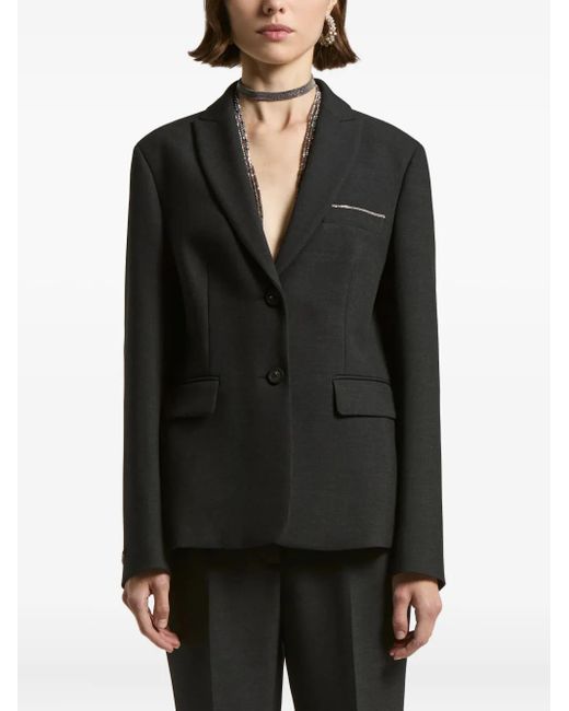 Peserico Black Blazer mit verzierten Taschen