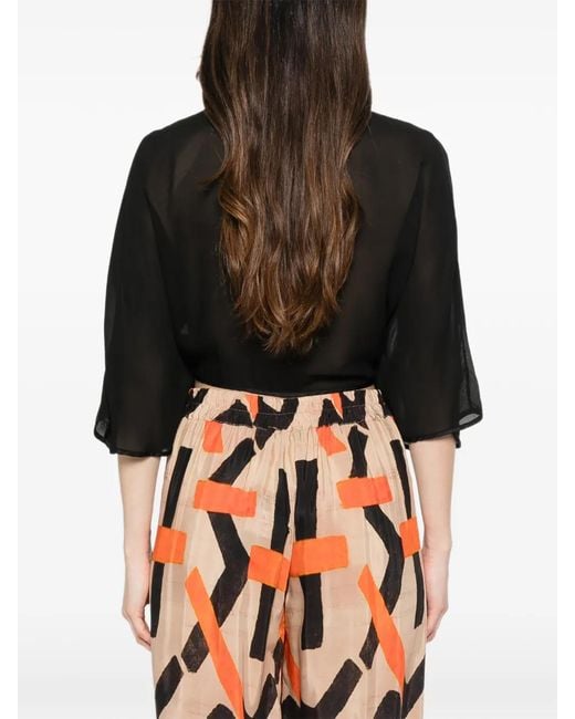 Dixie Black V-Neck Blouse