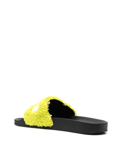 Marni Yellow Logo Flat Slides for men