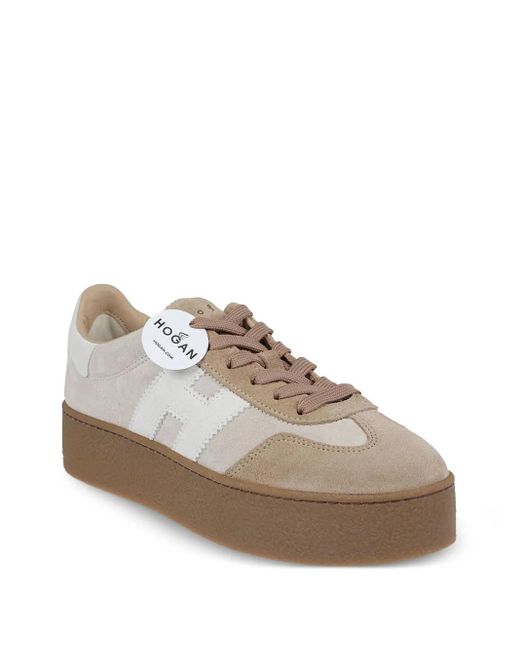 Hogan Brown H698 Leather Sneakers