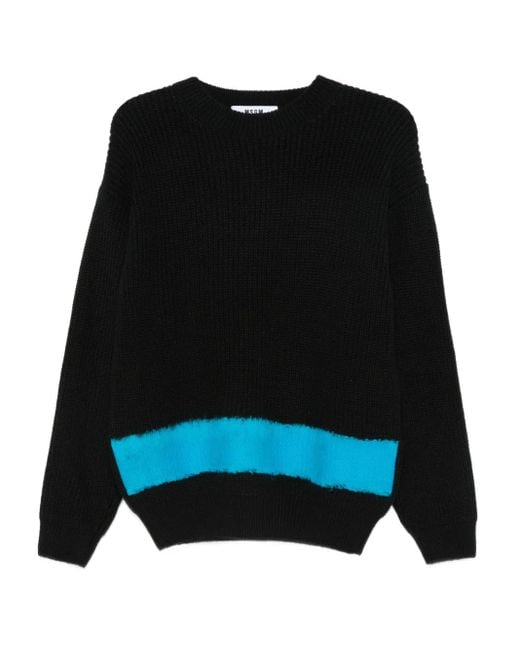 Pull Côtelé En Laine MSGM pour homme en coloris Black