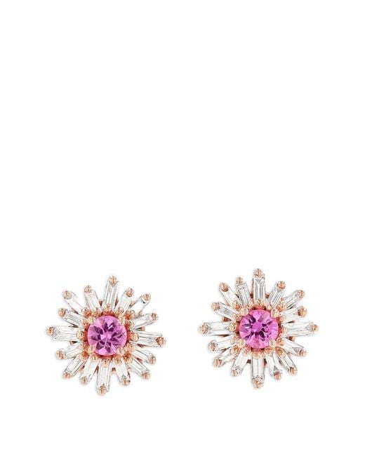 Suzanne Kalan Pink Sapphire And Diamond Earrings