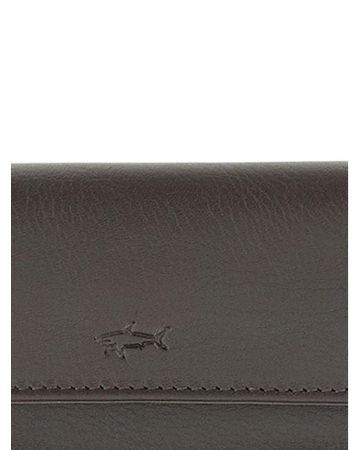 Paul & Shark Gray Leather Key Pouch for men