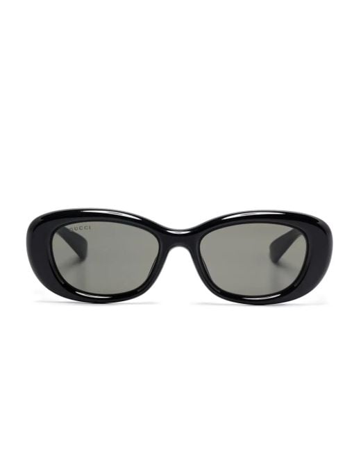 Gucci Black Oval-Frame Sunglasses