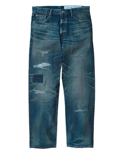 Neighborhood Blue Savage Denim Distressed Jeans for men