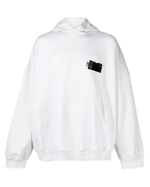 Balenciaga Hoodie mit Logo-Print in White für Herren