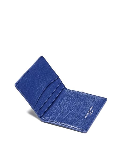 Aspinal Blue Double Fold Card Holder for men