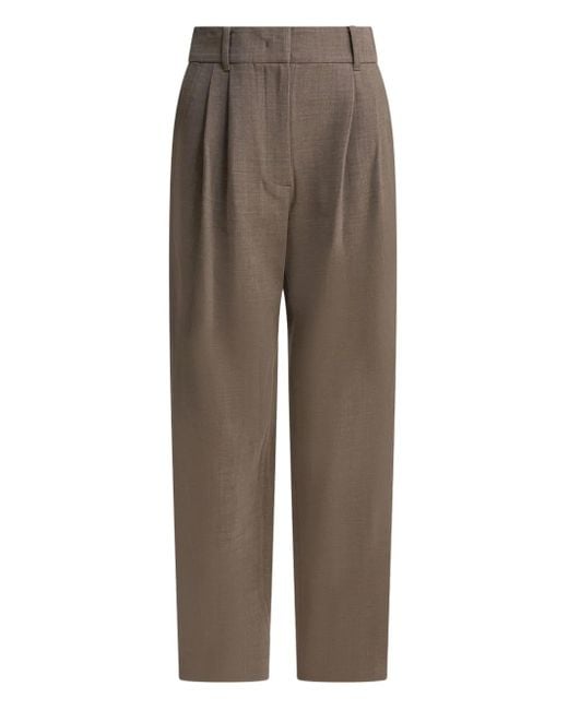 Sandbeige Brown Pleated Trousers